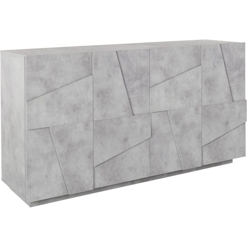 foto del prodotto mobile basso 160 cm credenza in legno madia con 4 ante grigio cemento