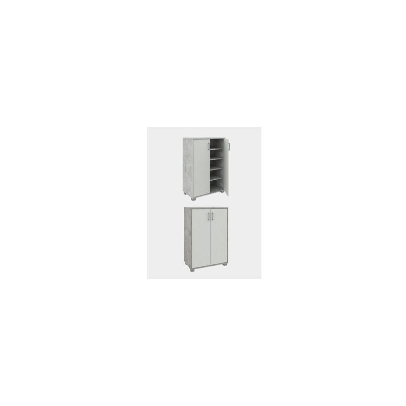 foto del prodotto mobile basso 2a multiuso 60x35x90 cm cemento bianco