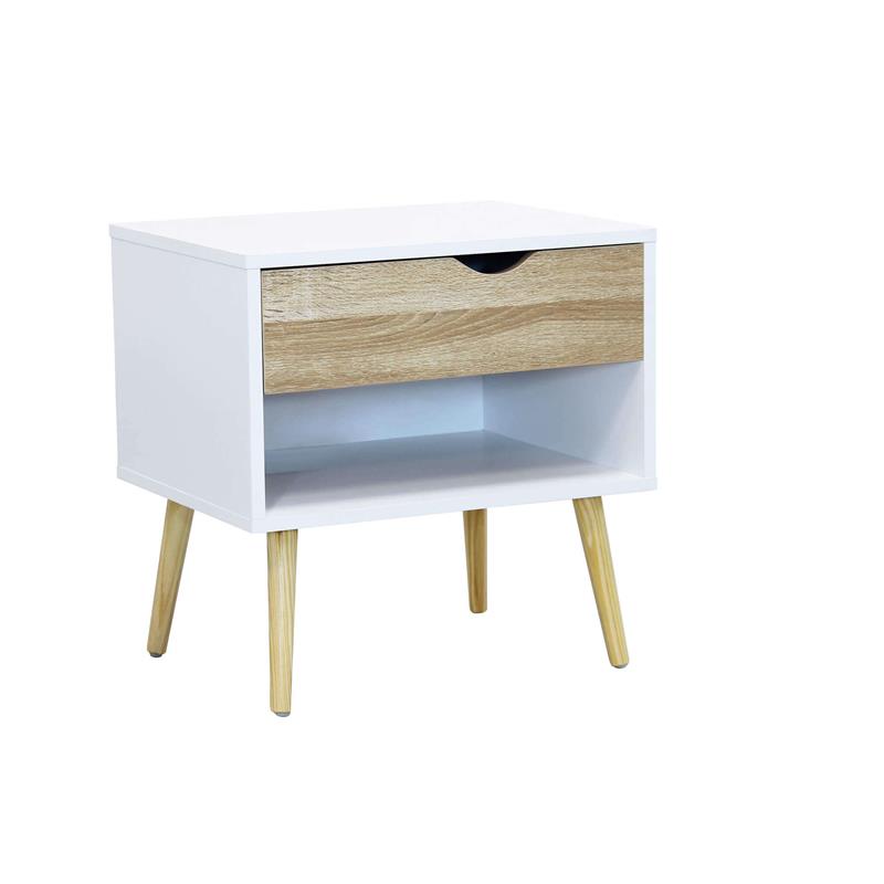foto del prodotto mobile benedict 1 cassetto 1 ripiano in legno bianco in truciolato bilaminato 80hx39x49.7 cm okx