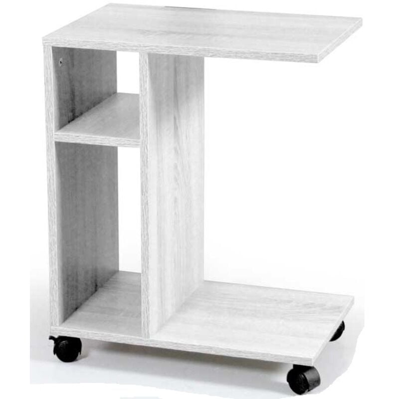 foto del prodotto mobile bianco da divano portariviste tavolino 45x30x56