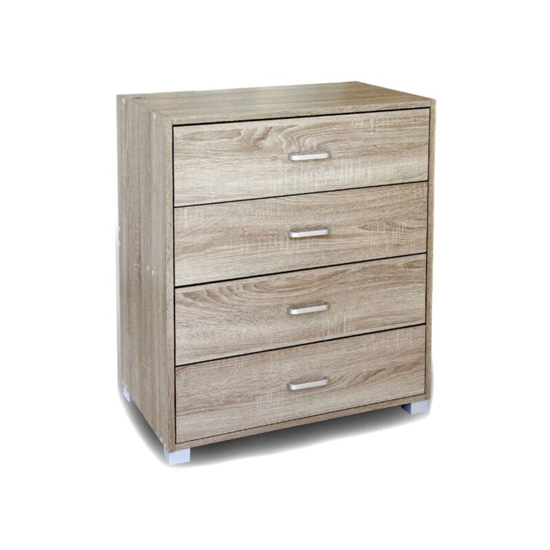 foto del prodotto mobile cassettiera 4 cassetti rinforzati ermes in legno nobilitato finitura rovere 68 x 40 x h 83 cm