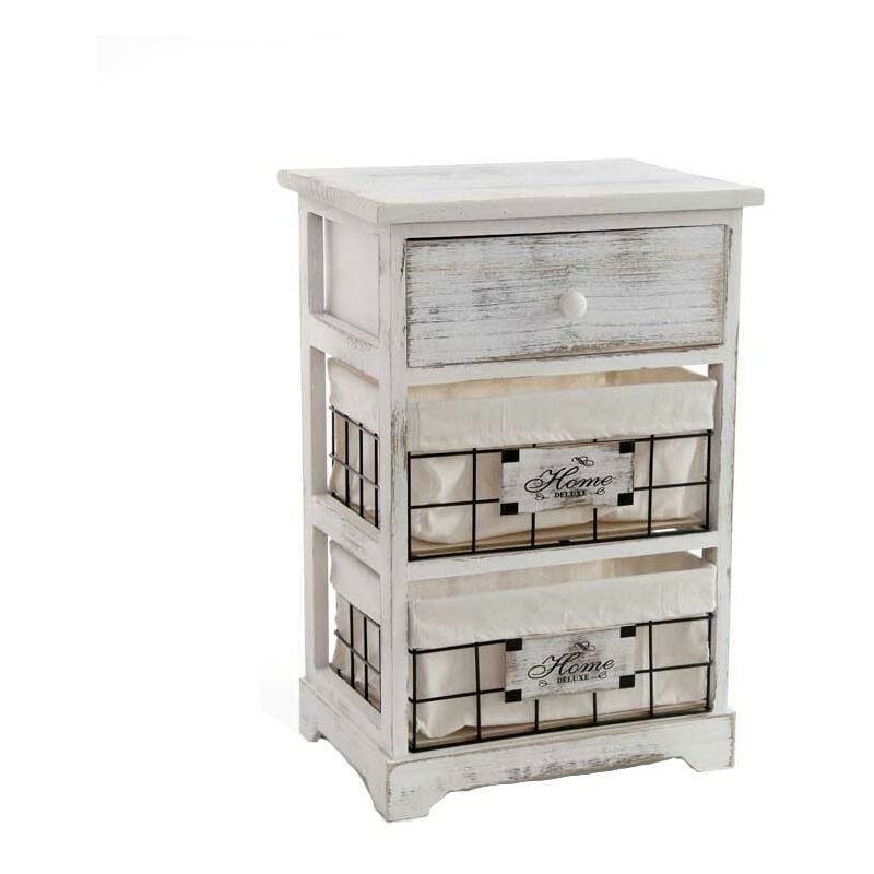 foto del prodotto mobile cassettiera home bianco con cestini