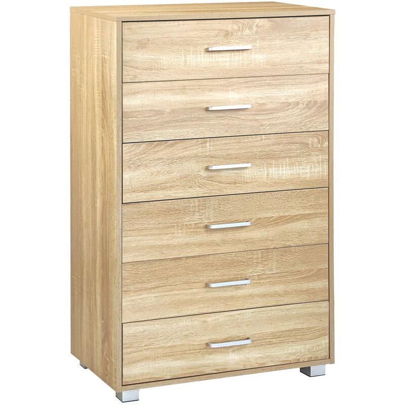 foto del prodotto mobile cassettiera in legno 6 cassetti rovere