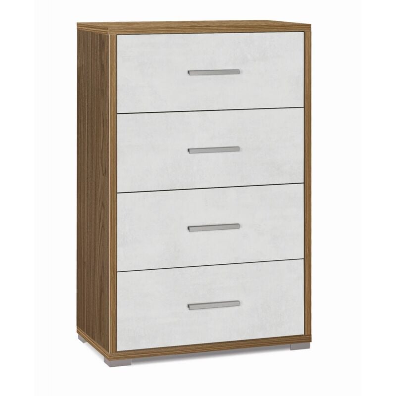 immagine 0 del prodotto mobile cassettiera noce bianco como 4 cassetti da ufficio camera legno