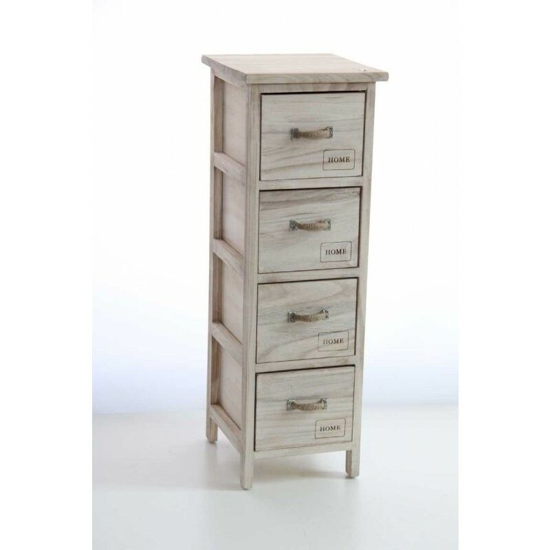 foto del prodotto mobile cassettiera stretta shabby legno 4 cassetti cm 26 x 32 x 80 h