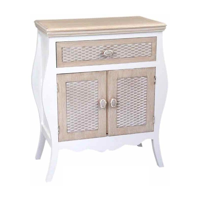 foto del prodotto mobile charm con cassetto e 2 ante 65 x 34 x 77 cm colore bianco e crema