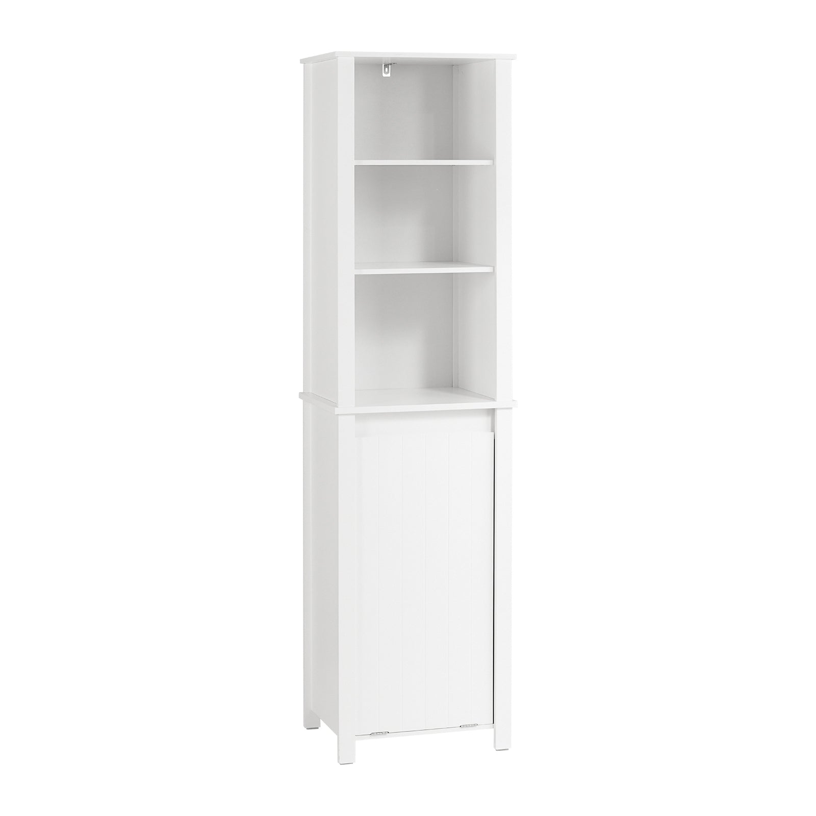 foto del prodotto mobile colonna bagno mobile alto con portabiancheria apribile mobile bagno mobile bagno stretto bianco 45x35x171cm bzr102 w sobuy