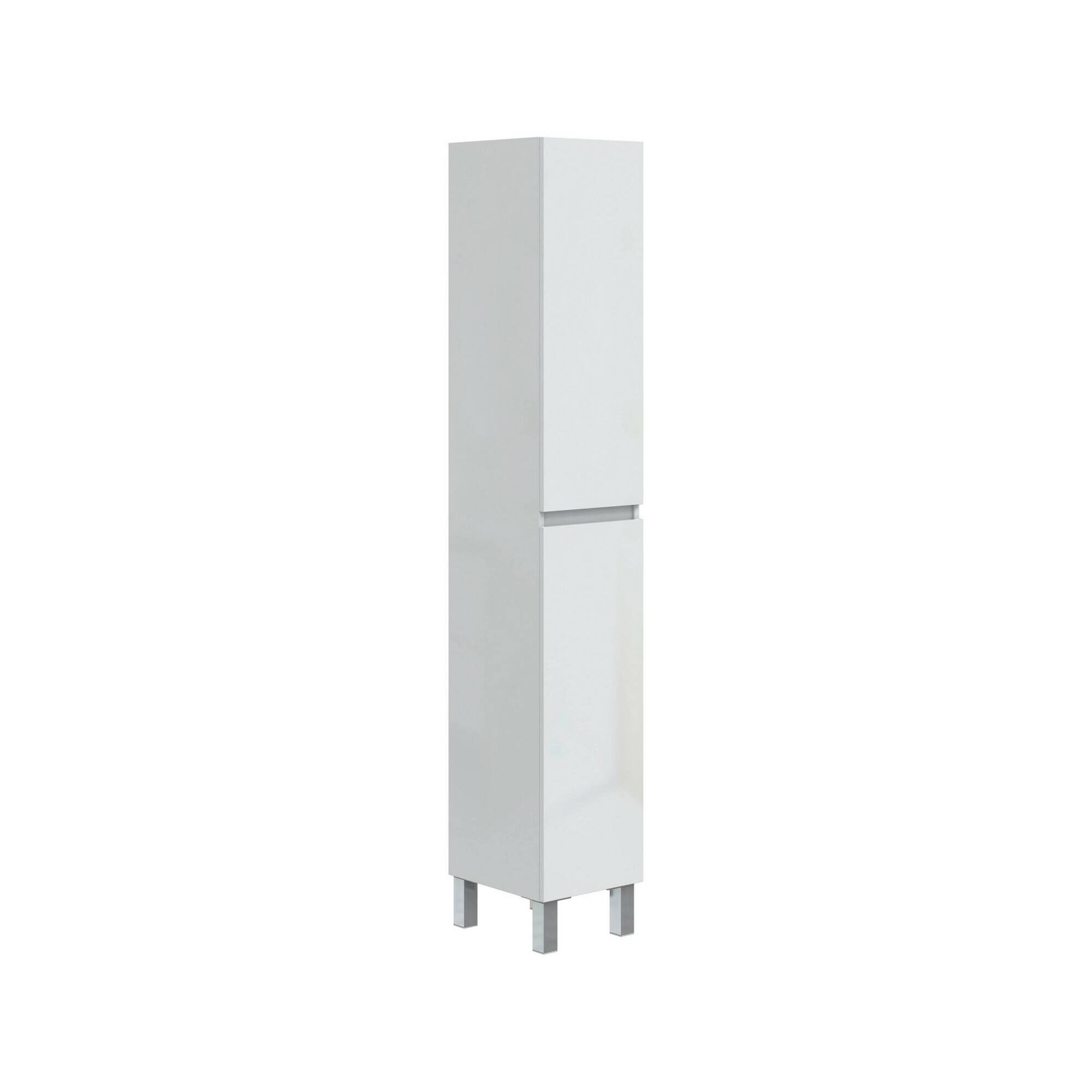 foto del prodotto mobile colonna noru, pensile bagno o cucina, armadio alto multifunzione, mobiletto multiuso, 30x35 h182 cm, bianco lucido