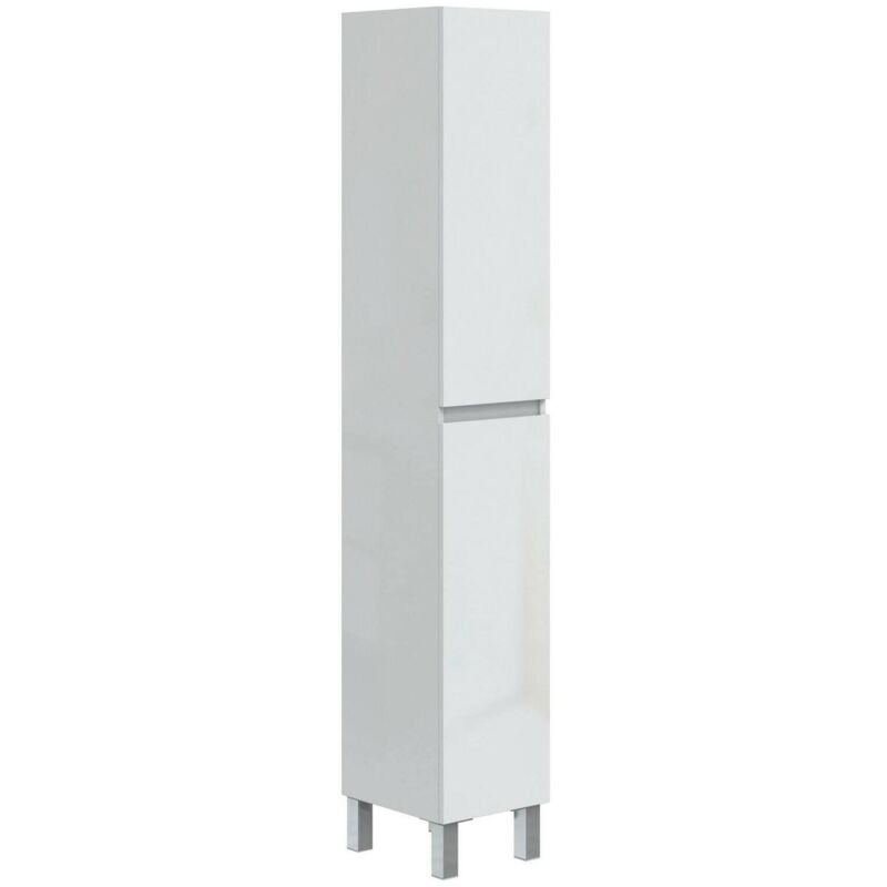 foto del prodotto mobile colonna noru, pensile bagno o cucina, armadio alto multifunzione, mobiletto multiuso, 30x35 h182 cm, bianco lucido dmora