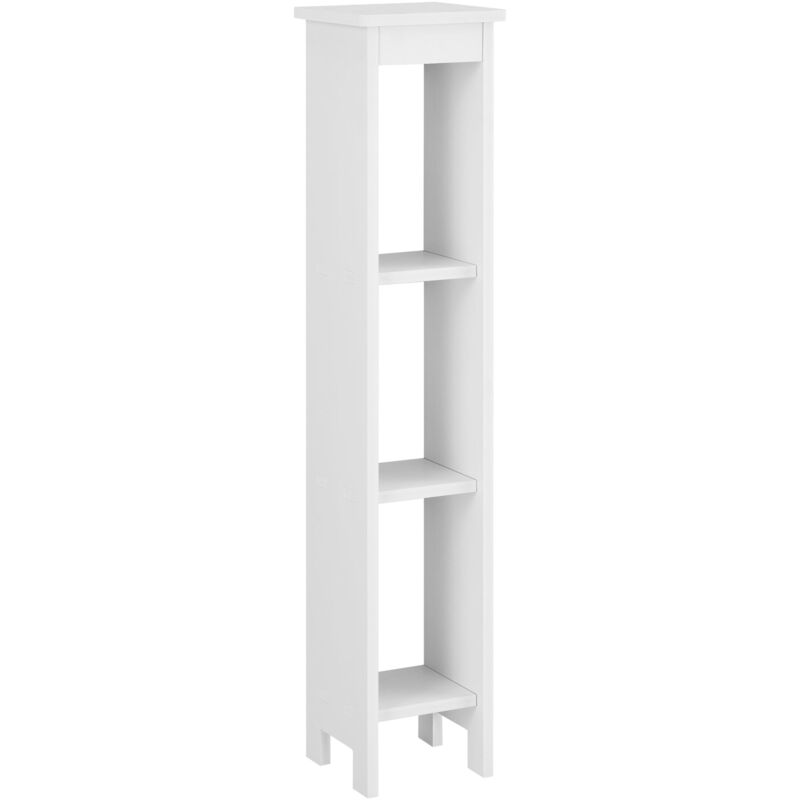 foto del prodotto mobile colonna per mobile bagno con 3 ripiani a giorno in legno composito 80 x 17 x 17 cm bianco 030005828