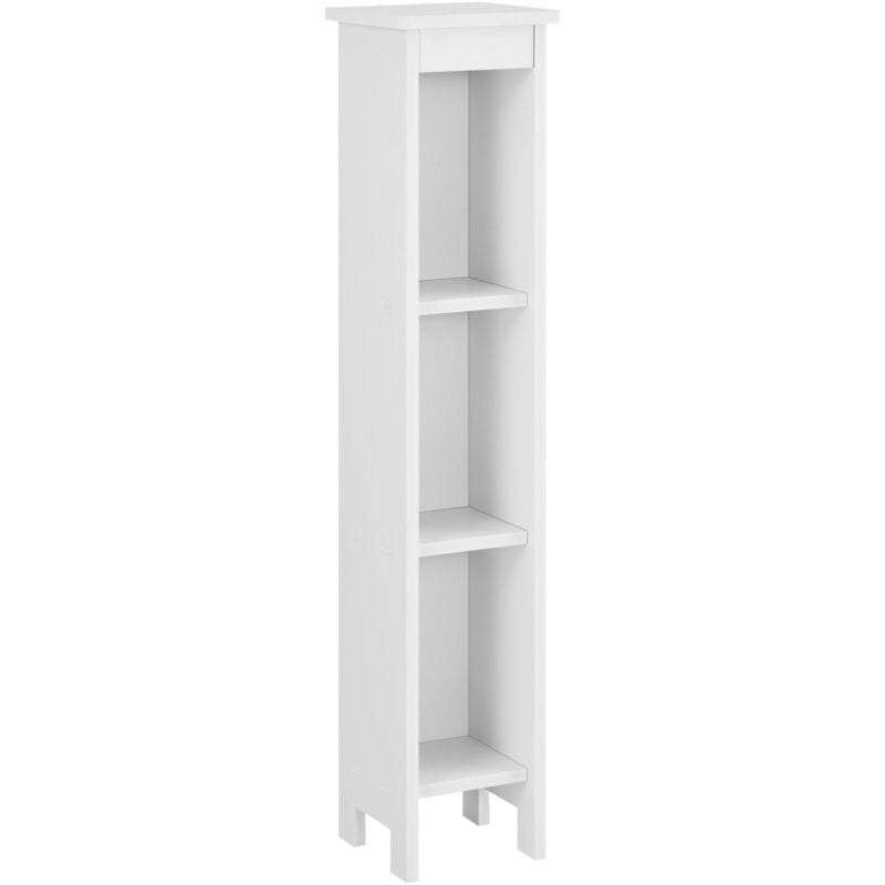 foto del prodotto mobile colonna per mobile bagno con 3 vani portaoggetti a giorno legno composito 80 x 17 x 17 cm bianco 030005826