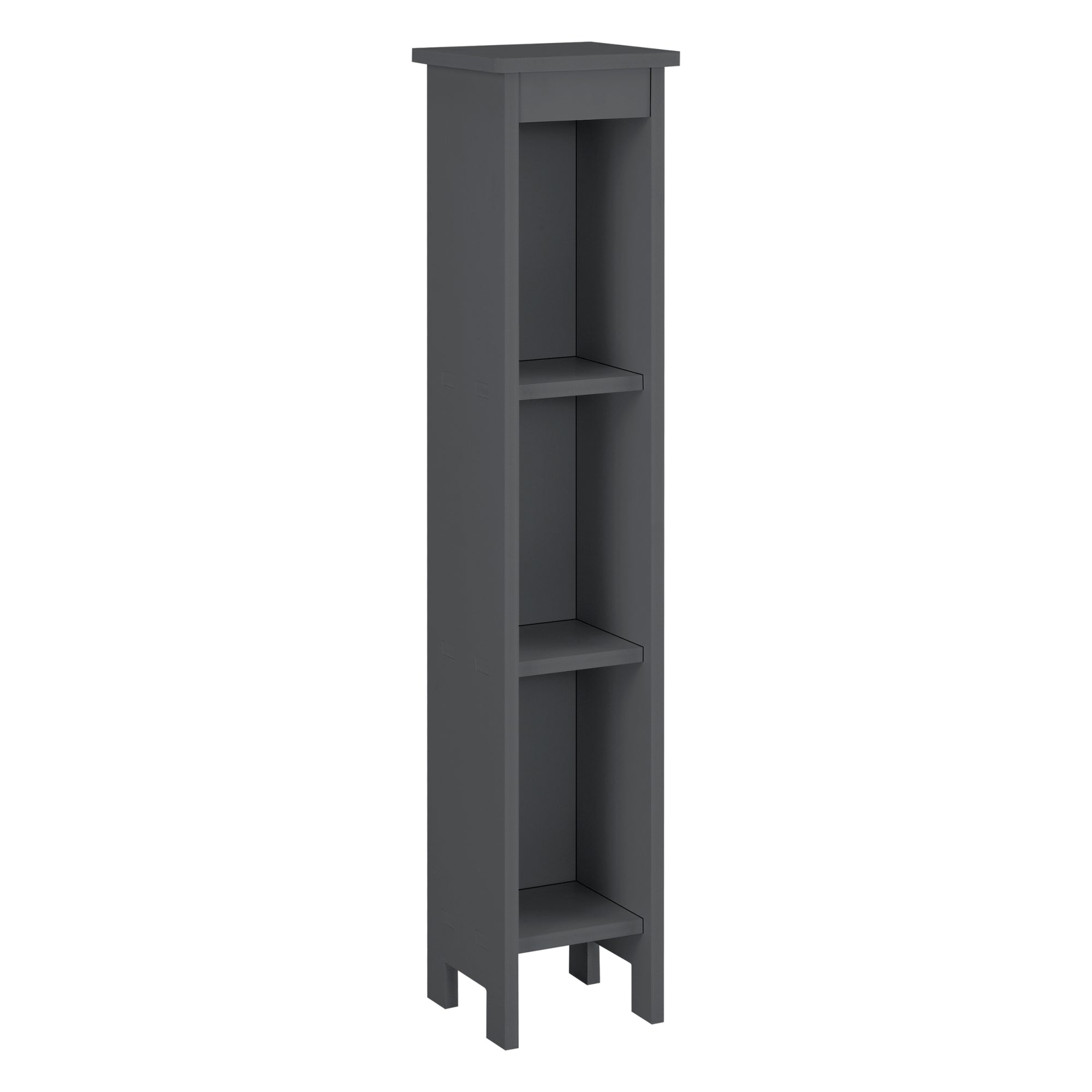 foto del prodotto mobile colonna portaoggetti bagno con 3 vani portaoggetti 80 cm truciolare grigio 03 0005827