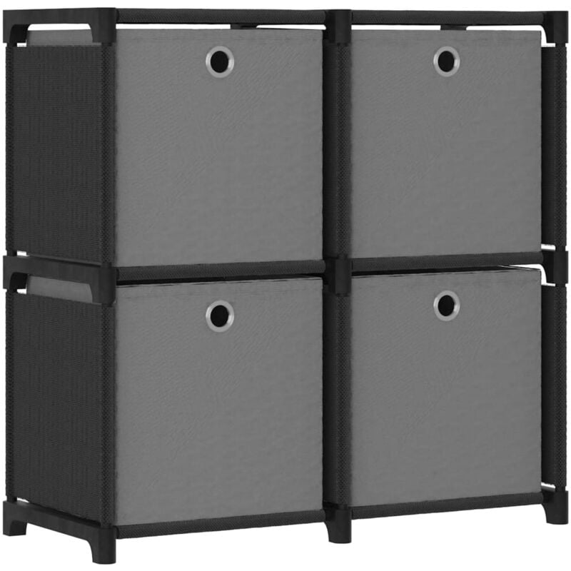 foto del prodotto mobile con 12 scatole a cubo nero 69x30x72,5 cm in tessuto vidaxl