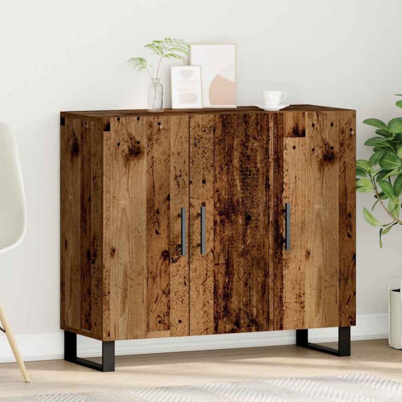 foto del prodotto mobile con 3 ante in legno vecchio 90x34x80 cm in legno ingegnerizzato vidaxl