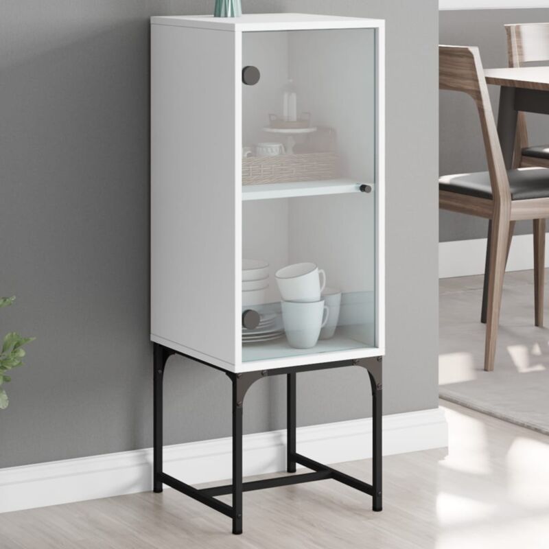 foto del prodotto mobile con anta in vetro bianco 35x37x100 cm vidaxl