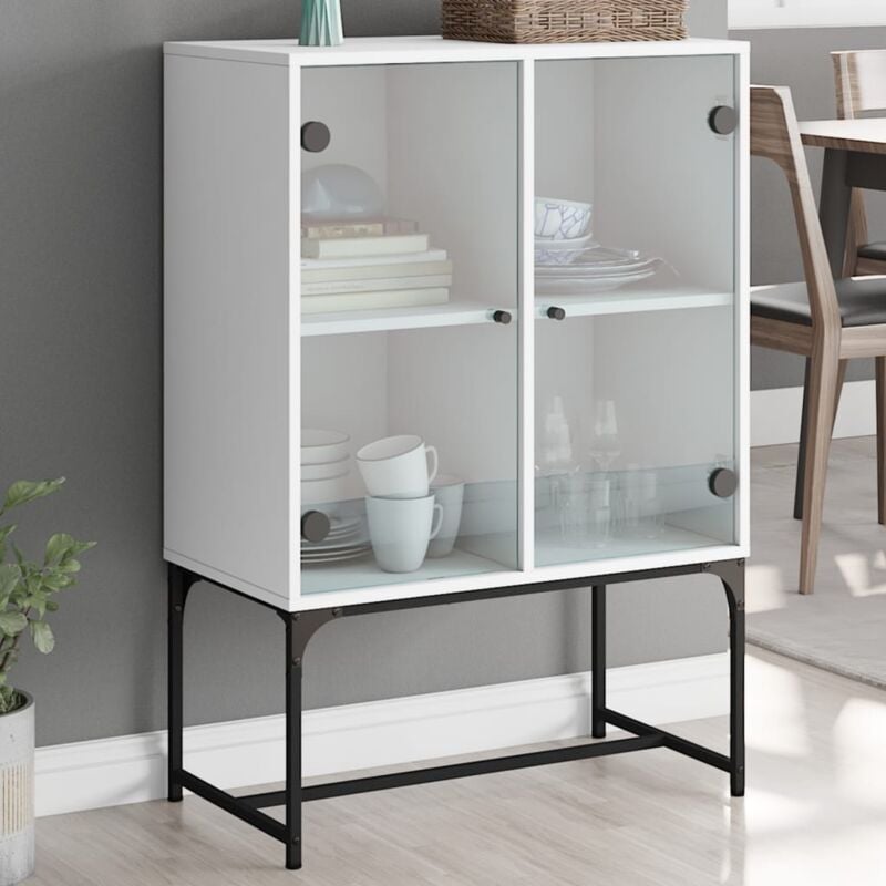 foto del prodotto mobile con ante in vetro bianco 69x37x100 cm vidaxl