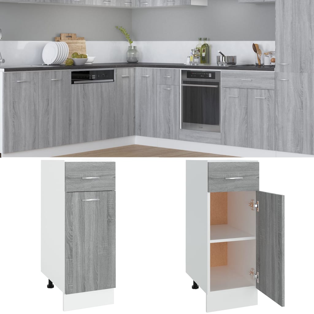 foto del prodotto mobile con cassetto grigio sonoma 30x46x81,5 legno multistrato cod mxl 70889