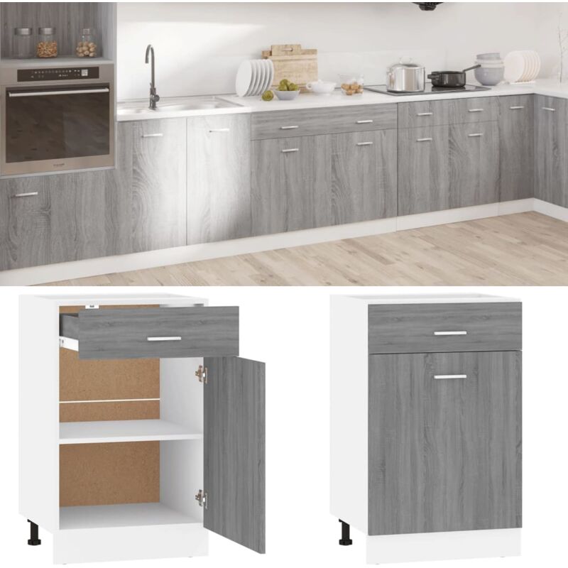 foto del prodotto mobile con cassetto lyon grigio sonoma 50x46x81,5 vidaxl