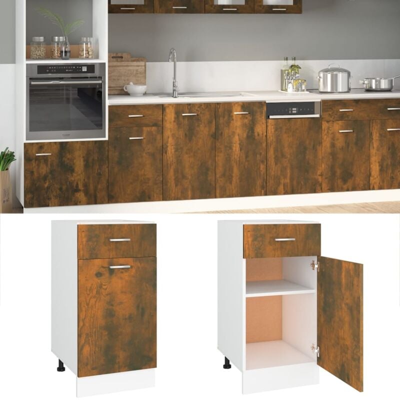 foto del prodotto mobile con cassetto lyon rovere fumo 40x46x81,5 cm vidaxl
