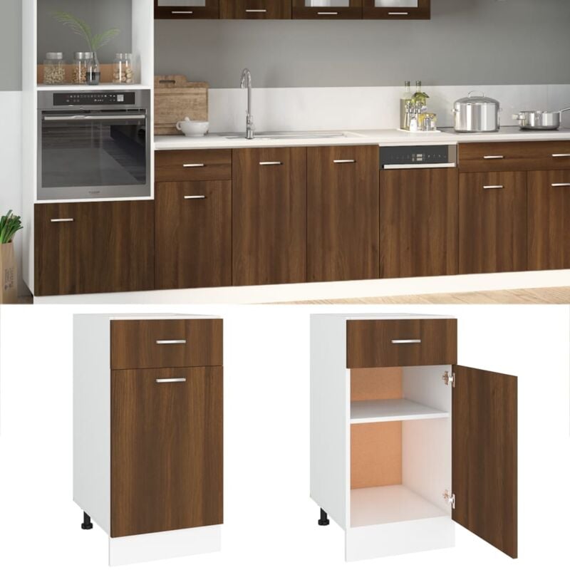 foto del prodotto mobile con cassetto lyon rovere marrone 40x46x81,5 vidaxl