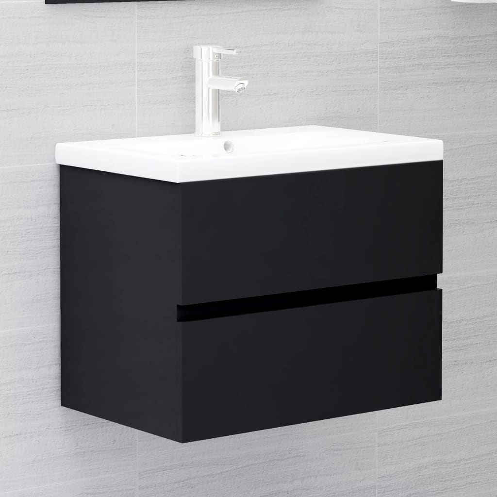 foto del prodotto mobile con lavabo integrato nero in legno multistratocod mxl 72748