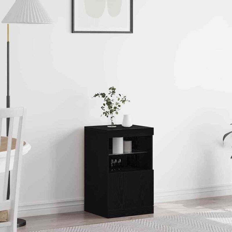 foto del prodotto mobile con luci led rovere nero 41x37x67 cm vidaxl