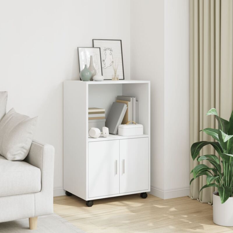 foto del prodotto mobile con ruote bianco 55x40x91 cm in truciolato vidaxl