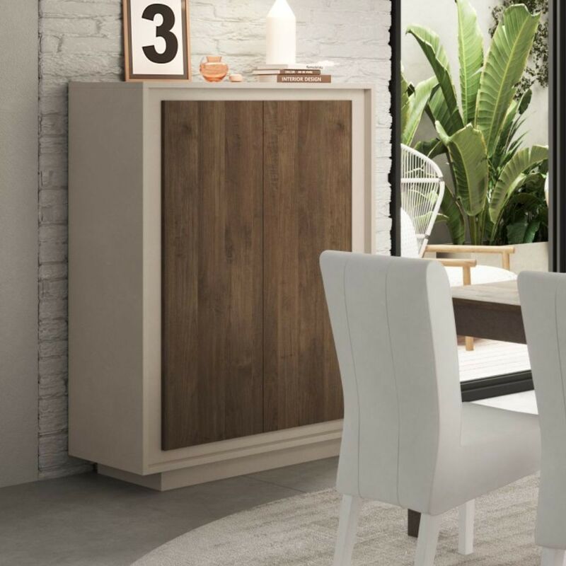 foto del prodotto mobile contenitore 106x146h cm con 2 ante colore cashmere e noce open