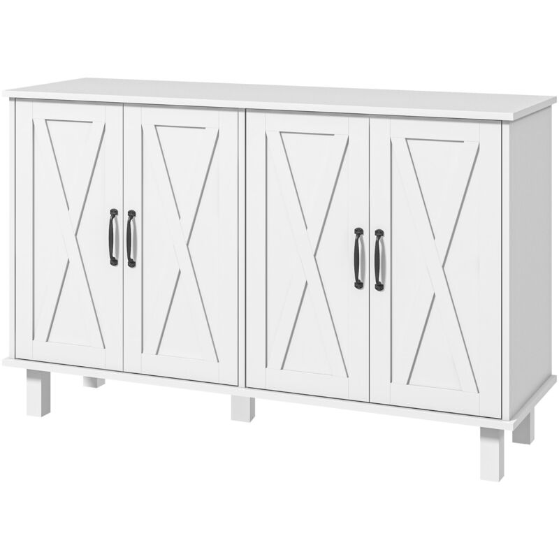 foto del prodotto mobile contenitore a 4 livelli con 2 ripiani regolabili bianco - homcom