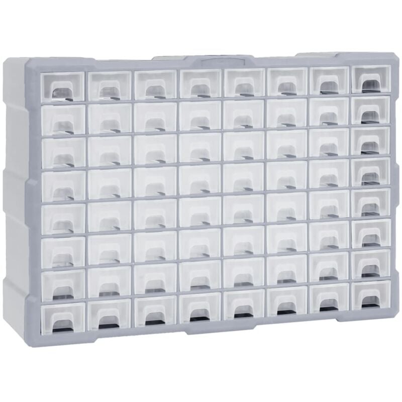 foto del prodotto mobile contenitore con 64 cassetti 52x16x37,5 cm ideale per chiodi o bottoni