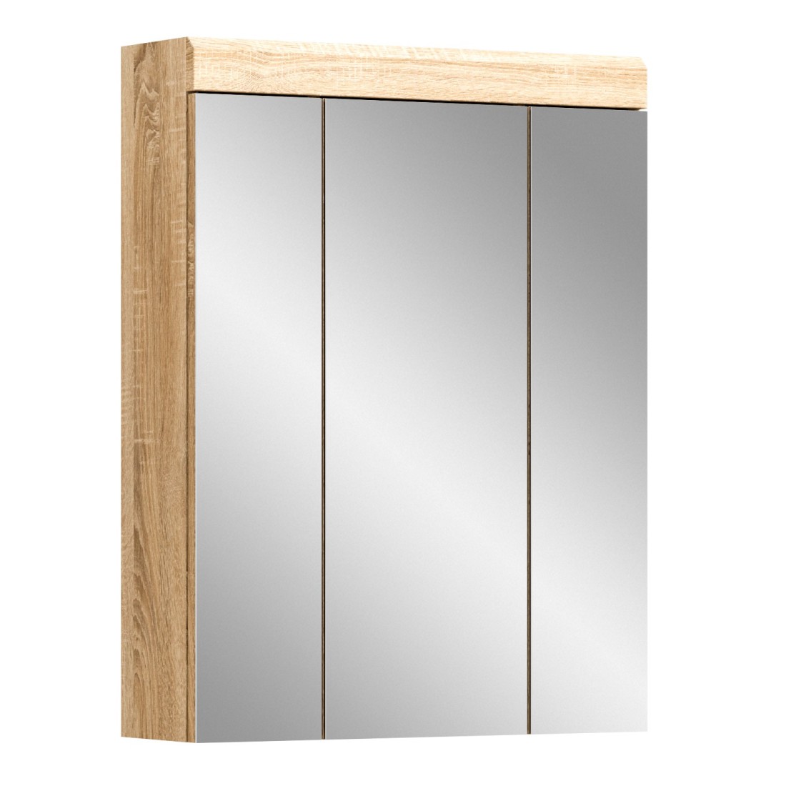 foto del prodotto mobile contenitore con specchio ridley bianco e rovere chiaro