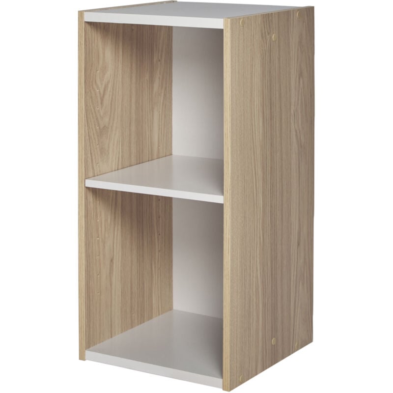 foto del prodotto mobile contenitore, libreria, 2 ripiani modulari, moderno, ufficio, camera da letto, soggiorno space saving shelf ub 6030 marrone chiaro iris