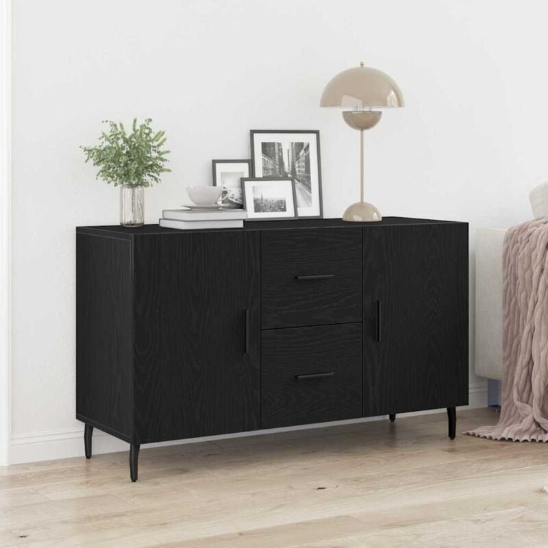 foto del prodotto mobile contenitore nero rovere 100x36x60 cm in legno ingegnerizzato vidaxl
