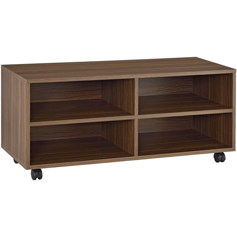 foto del prodotto mobile contenitore su rotelle 90 x 35 x 41 cm effetto legno scuro