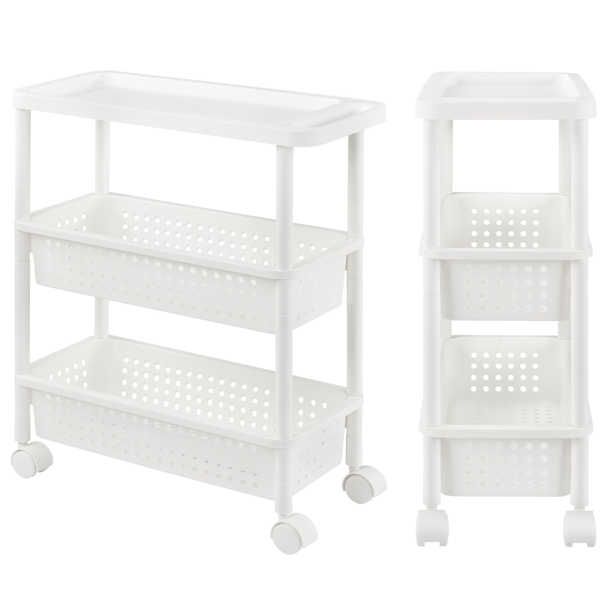 foto del prodotto mobile contenitore su ruote carrello portaoggetti da cucina torre 77 cm bianco 030002852