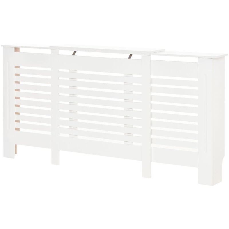 foto del prodotto mobile copricalorifero regolabile in larghezza con mensola in mdf e legno - homcom