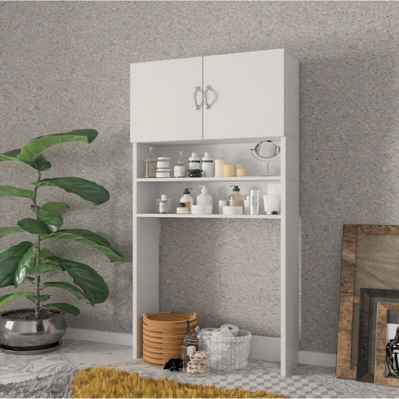 foto del prodotto mobile coprilavatrice con ante e ripiani bianco effez