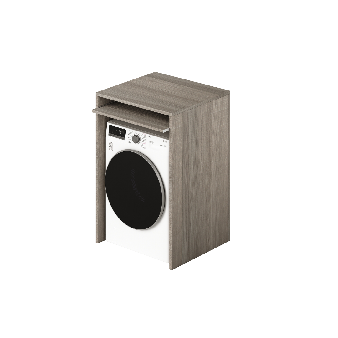foto del prodotto mobile coprilavatrice con ripiano scorrevole colore olmo h105x71x65cm