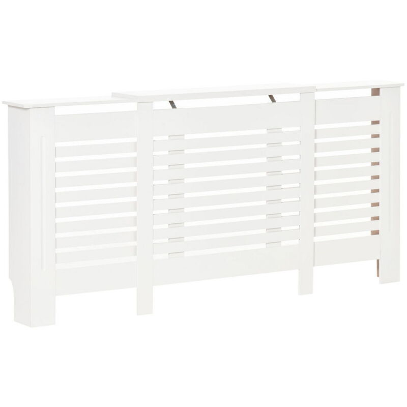 foto del prodotto mobile copritermosifone regolabile e mensola superiore 140x19x82,5 cm bianco