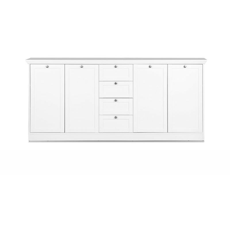 foto del prodotto mobile credenza 4 ante 4 cassetti colore bianco 200x40xh.90 cm effez