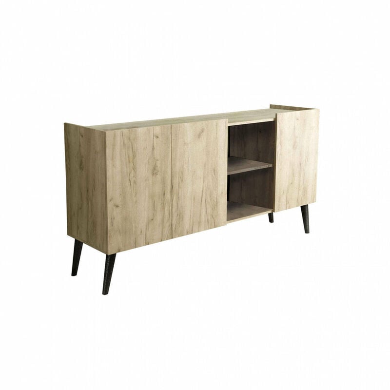foto del prodotto mobile credenza madia a 3 ante e 2 ripiani da interno casa in legno nobilitato bilaminato alakei
