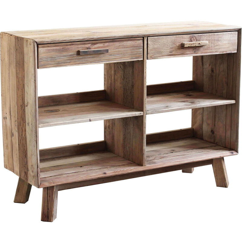 foto del prodotto mobile credenza madia da interno soggiorno in legno di pino con 2 cassetti e 4 ripiani linea classic