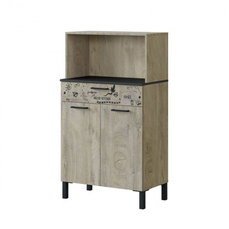 foto del prodotto mobile cucina 72x40x126 cm rovere e grigio antracite con 2 ante e 1 cassetto renon