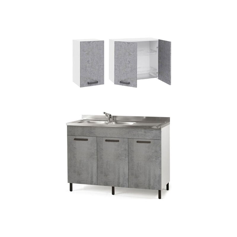 foto del prodotto mobile cucina componibile cemento con sottolavello a 3