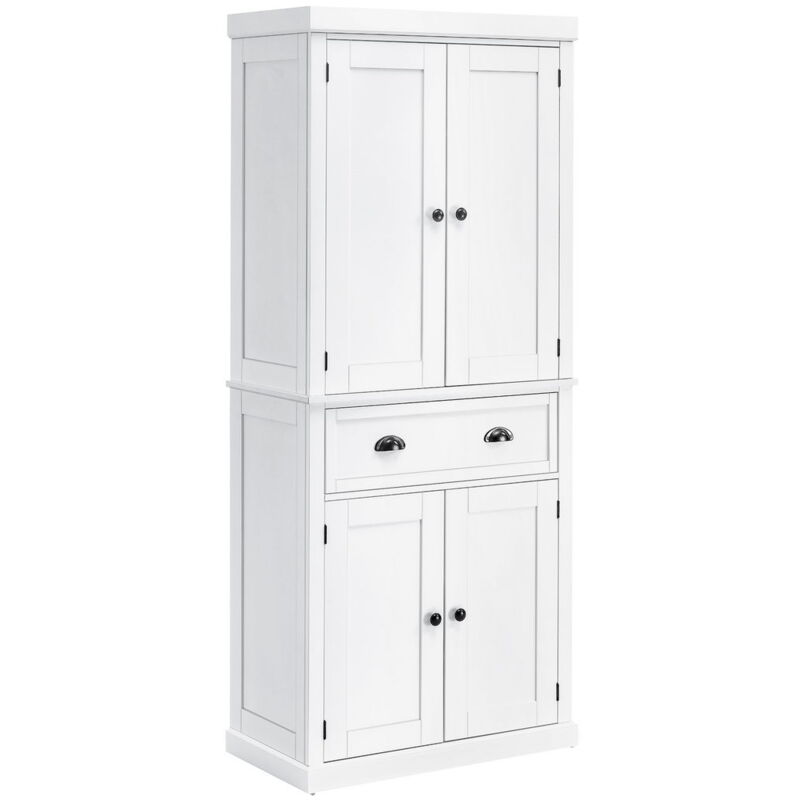 foto del prodotto mobile cucina con armadietto superiore in legno metallo 76x40.5x184cm bianco