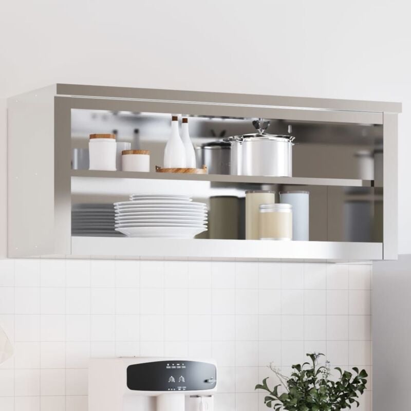 foto del prodotto mobile cucina da parete con ripiano in acciaio inossidabile vidaxl 814343