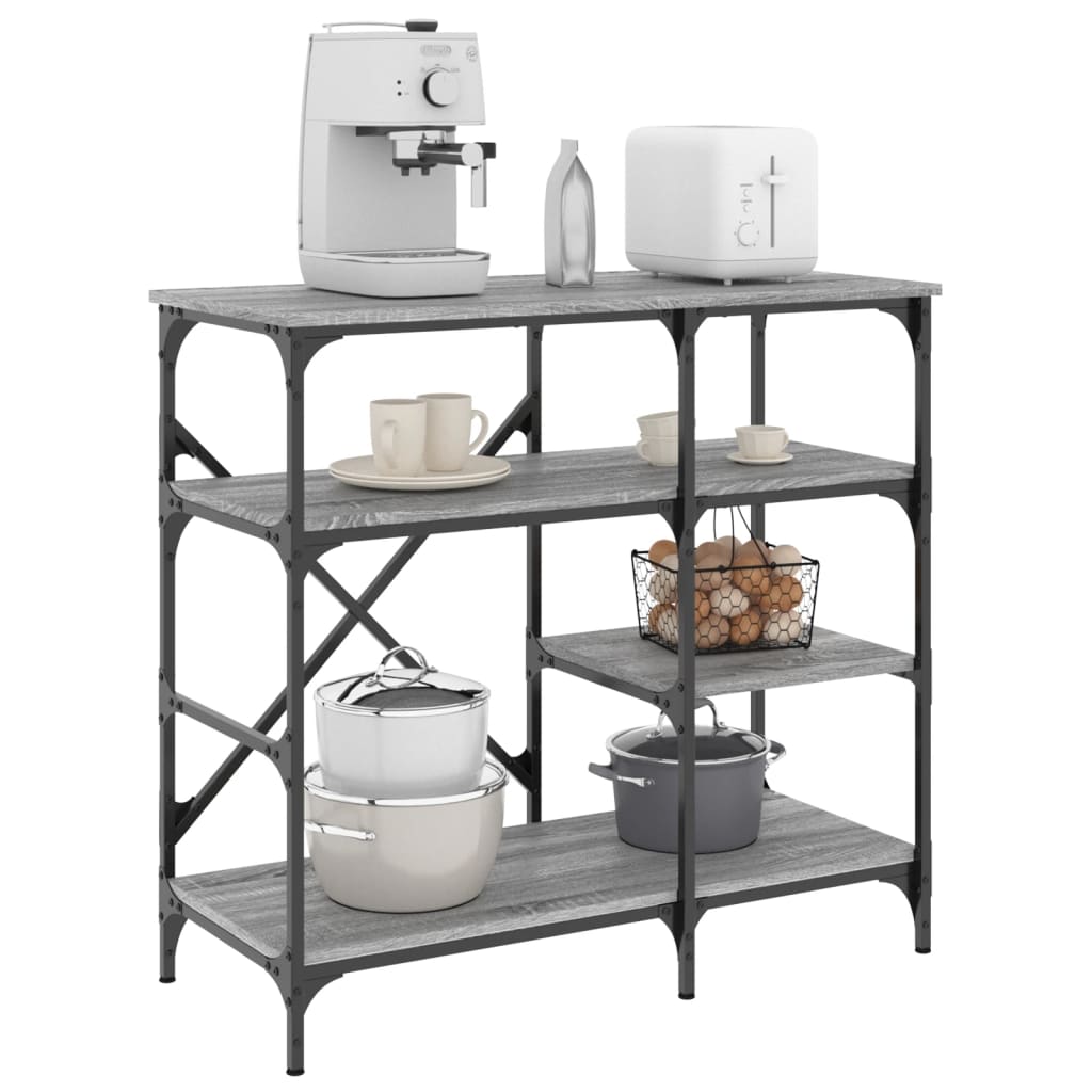 foto del prodotto mobile cucina grigio sonoma 90x40x84 cm multistrato e metallocod mxl 113752