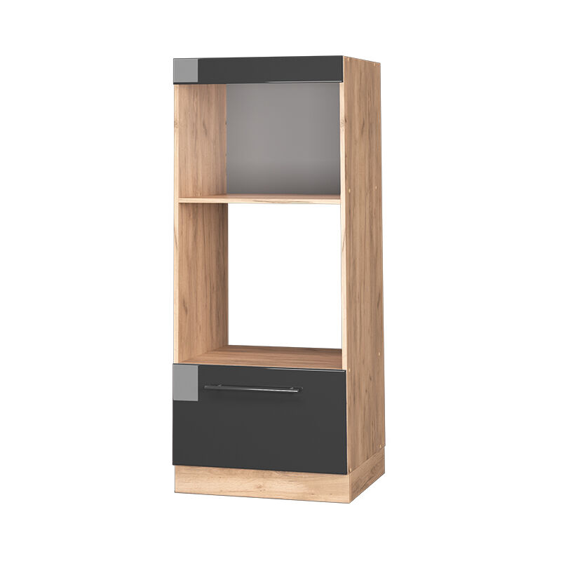 foto del prodotto mobile cucina microonde fame line, antracite lucido, 60 cm aperto vicco