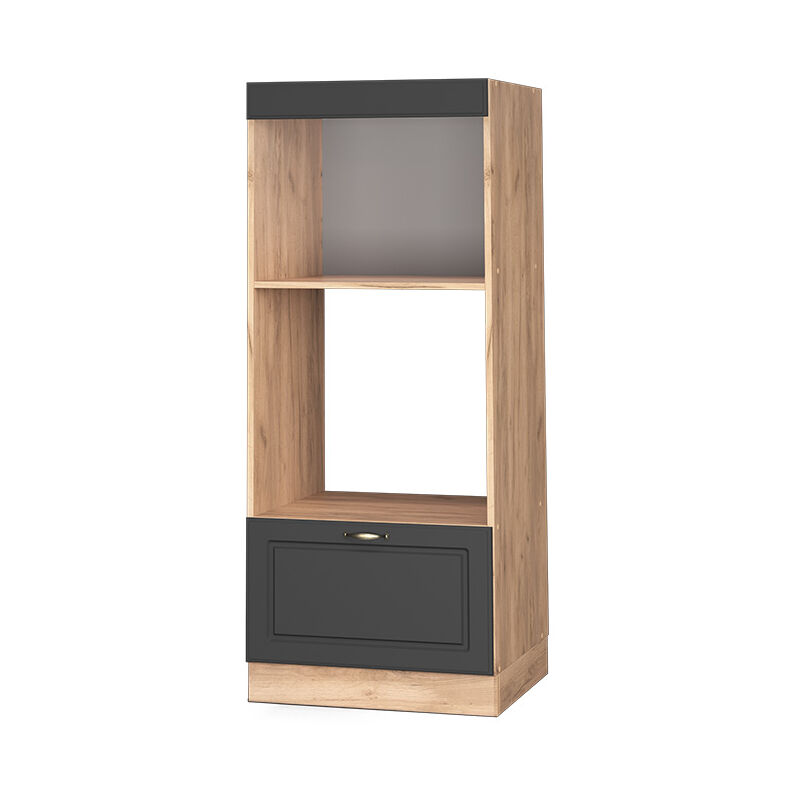 foto del prodotto mobile cucina microonde fame line, antracite oro, 60 cm aperto, vicco