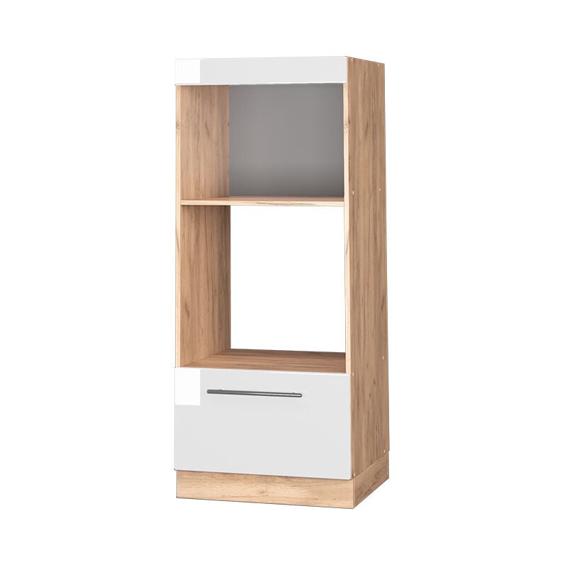 foto del prodotto mobile cucina microonde fame line, bianco lucido, 60 cm aperto vicco
